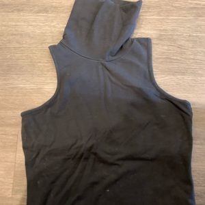 turtleneck tank top with poodle pants